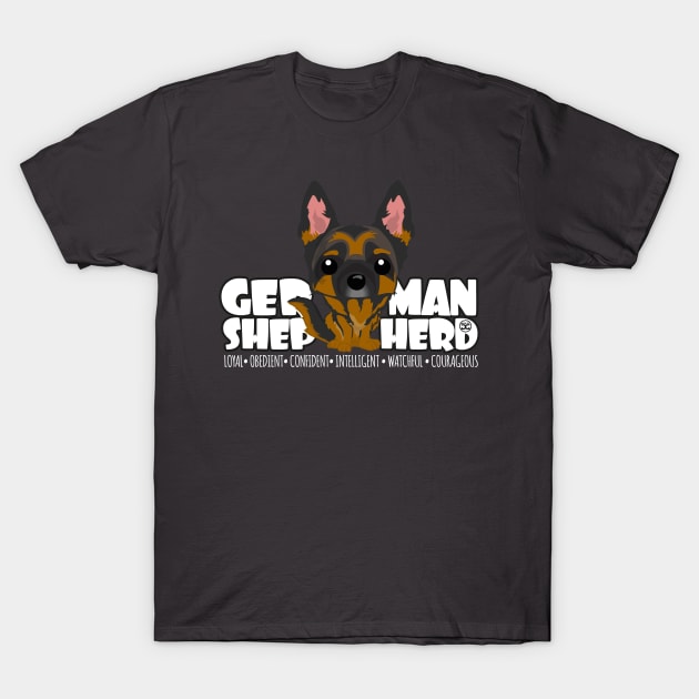 German Shepherd - DGBigHead T-Shirt by DoggyGraphics